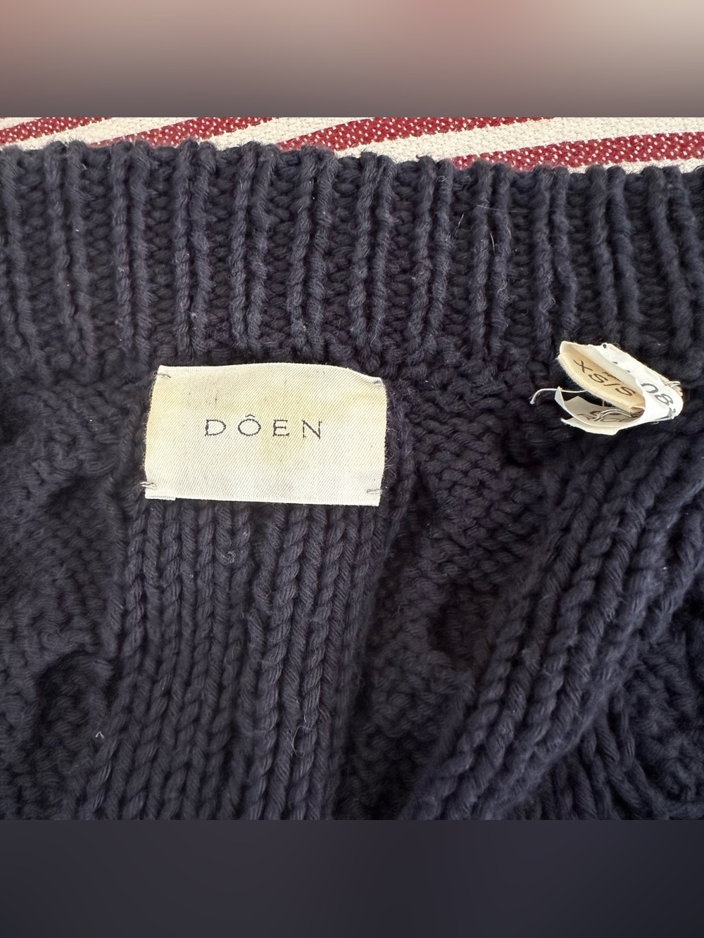 Doen Pomme Organic Cotton Button Front Cardigan Sweater Sz S Navy Blue - Picture 6 of 10